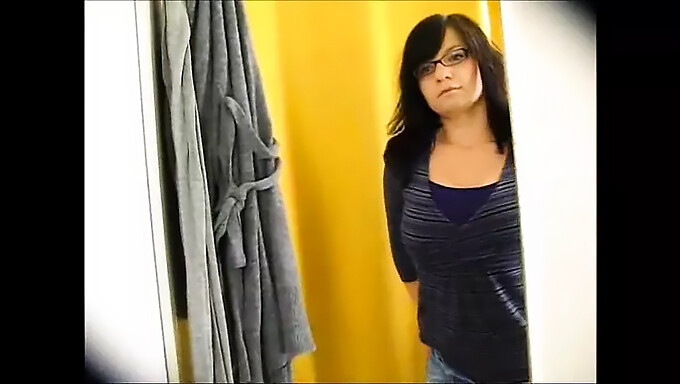 Busty Beauty Plays With Her Natural Boobs In The Dressing Room