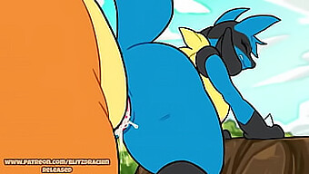 Thicc Charizard Memberikan Lucario Berbulu Creampie Dalam Video Panas