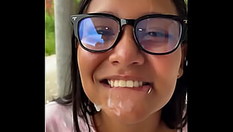 Latina Neighbor Gives A Public Blowjob And Gets Caught, Ending With A Cumshot